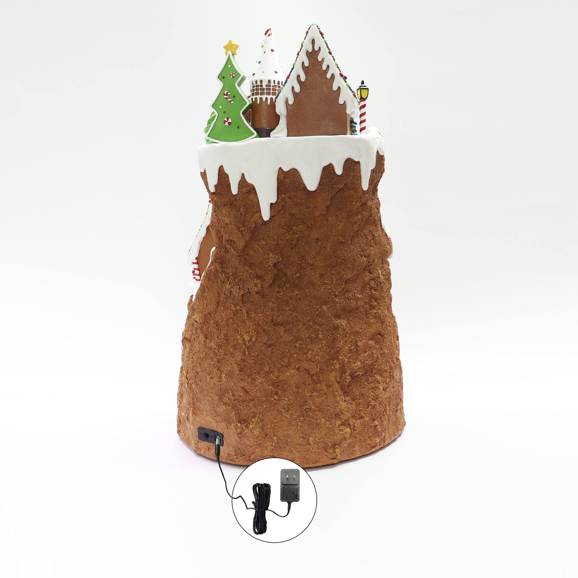 21" Animated Gingerbread Multi Tiered Mountain